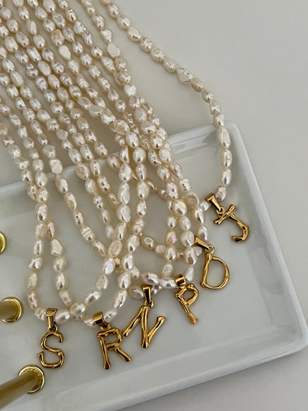 Pearl Initial Necklace