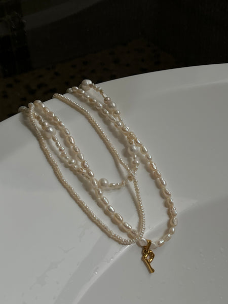 Pearl Initial Necklace